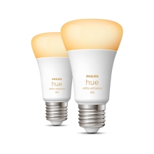 PHILIPS HUE W.AMBIANCE LED bulb A60 6W/60W 2200-6500K 806lm Dim set-2ks