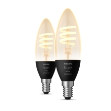 PHILIPS HUE-WA filam.svíčka B35 4.6W/30W 2200-4500K 350lm Dim 2-pack˙