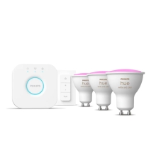 PHILIPS HUE-WA starter.kit, bridge+sw+3xGU10 4.3W 350lm WCA RGB DIM