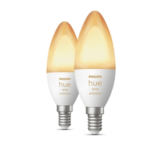 PHILIPS HUE-WA svíčka B39 4W 2200-6500K 320lm Dim 2-pack˙