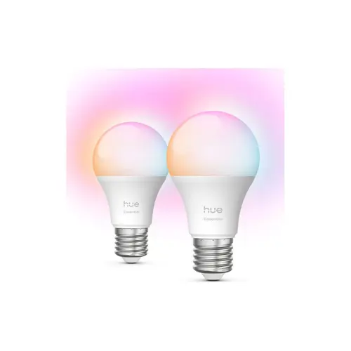 PHILIPS HUE-WCA Essential bulb A60 8W/60W E27 2200-6500K/RGB 806lm 2-pack