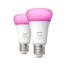 PHILIPS HUE WCA LED bulb A60 6.5W/60W E27 2000-6500K/RGB 800lm Dim 2-pack