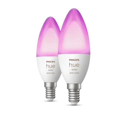 PHILIPS HUE-WCA svíčka B39 4W/40W E14 2000-6500K/RGB Dim 2-pack˙