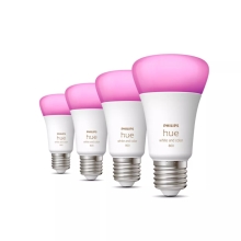 PHILIPS HUE-WCA žárovka A60 6.5W/60W E27 2000-6500K/RGB 800lm Dim 4-pack˙