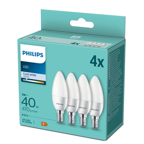PHILIPS LED 40W B35 E14 CW FR ND 4PF/6 DISC