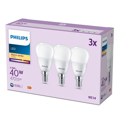 PHILIPS LED 40W P45 E14 WW FR ND 3CT/8 EC