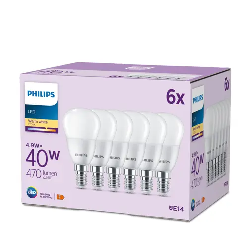 PHILIPS LED 40W P45 E14 WW FR ND 6CT/4 EC