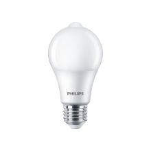 PHILIPS LED bulb A60 8W/60W E27 4000K 806lm NonDim 25Y opál den/poh.senzor BL