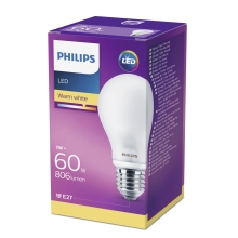 PHILIPS LED bulb Classic A60 7W/60W E27 2700K 806lm NonDim 15Y opal