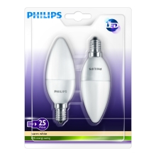 PHILIPS LED candle B39 3W/25W E14 2700K 250lm NonDim 15Y opál 2BL