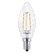 PHILIPS LED candle.filam. ST35 2W/25W E14 2700K 250lm NonDim 15Y
