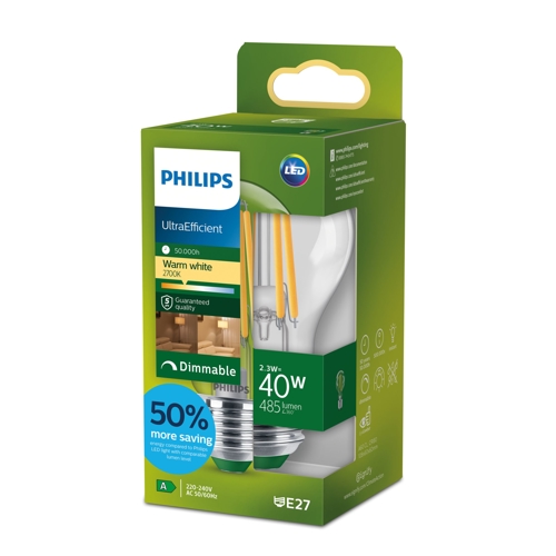 PHILIPS LED CLA 40W A60 E27 2700K CL UE D SRT4