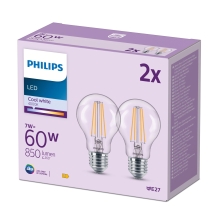 PHILIPS LED classic 60W A60 E27 CW CLND 2CT/6 EC
