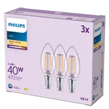 PHILIPS LED classic B35 40W E14 WW CL ND 3CT/4EC