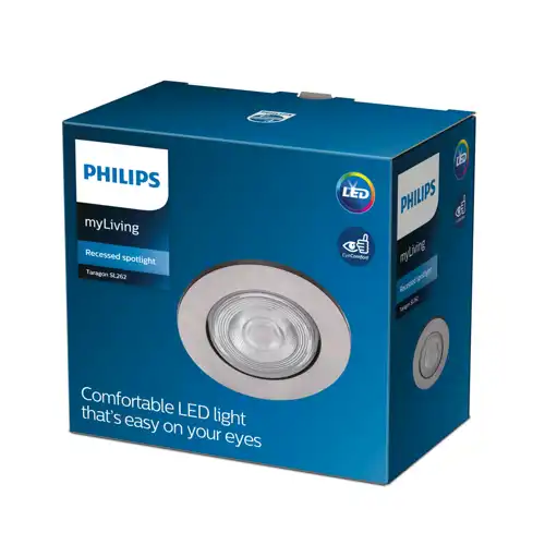PHILIPS LED downlight Taragon 5W 2700K ;nikl 3-pack