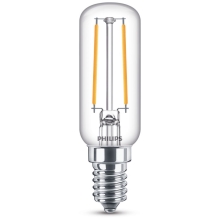 PHILIPS LED filam.t-lamp T25 2.1W/25W E14 2700K 250lm NonDim 15Y BL