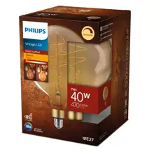 PHILIPS LED globe filament G200 7W/40W E27 1800K 470lm Dim 15Y amber