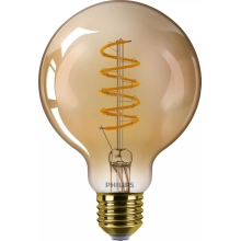 PHILIPS LED globe filament G93 4W/25W E27 1800K 250lm Dim 15Y gold