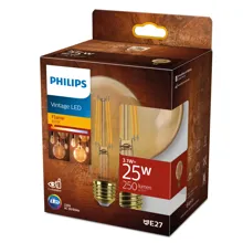 PHILIPS LED globe filament G95 3.1W/25W E27 1800K 250lm NonDim 15Y jantar