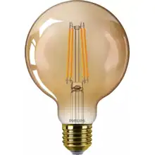 PHILIPS LED globe filament G95 7W/40W E27 1800K 470lm NonDim 15Y amber