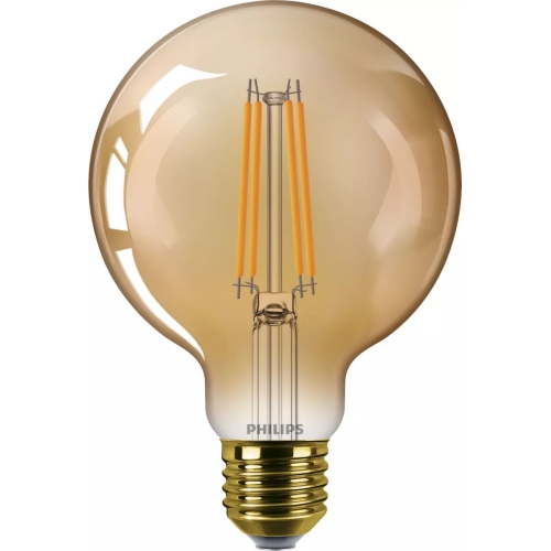 PHILIPS LED globe filament G95 7W/40W E27 1800K 470lm NonDim 15Y amber