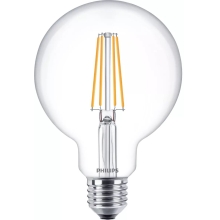 PHILIPS LED globe filament G95 7W/60W E27 2700K 806lm NonDim 15Y