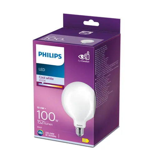PHILIPS LED globe G120 10.5W/100W E27 4000K 1521lm NonDim 15Y opál