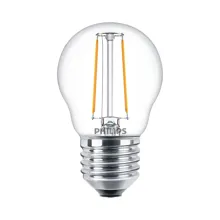 PHILIPS LED kapka filament CorePro P45 2W/25W E27 2700K 250lm NonDim 15Y