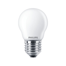PHILIPS LED kapka filament P45 2W/25W E27 2700K 250lm NonDim 15Y opál