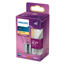 PHILIPS LED kapka filament P45 4.3W/40W E27 2700K 470lm NonDim 15Y BL