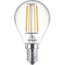 PHILIPS LED kapka filament P45 4W/40W E14 2700K 470lm NonDim 15Y BL