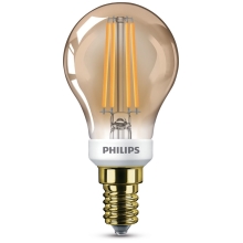PHILIPS LED  kapka filament P45 5W/32W E14 2200K 350lm Dim 15Y ;gold˙