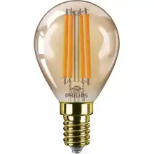 PHILIPS LED kapka filament P45 6W/40W E14 1800K 470lm NonDim 15Y amber