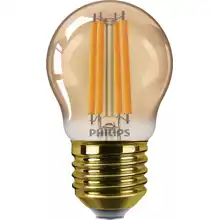 PHILIPS LED kapka filament P45 6W/40W E27 1800K 470lm NonDim 15Y amber