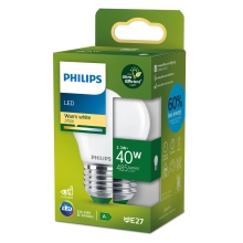PHILIPS LED kapka filament UE P45 2.3W/40W E27 2700K 485lm NonDim 50Y opál