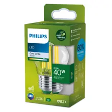 PHILIPS LED kapka filament UE P45 2.3W/40W E27 4000K 485lm NonDim 50Y