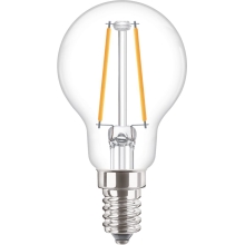 PHILIPS LED kapka filamentLED CorePro P45 2W/25W E14 2700K 250lm NonDim 15Y