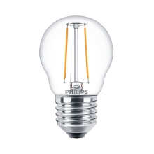 PHILIPS LED kapka filamentLED CorePro P45 2W/25W E27 2700K 250lm NonDim 15Y