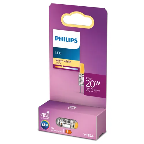 PHILIPS LED kapsle 1.7W/20W G4 2700K 200lm NonDim 15Y micro
