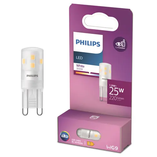 PHILIPS LED kapsle 1.9W/25W G9 3000K 220lm NonDim 15Y