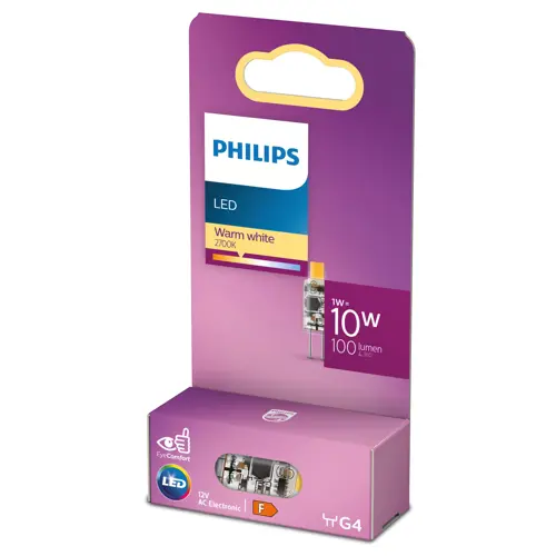 PHILIPS LED kapsle 1W/10W G4 2700K 100lm NonDim 15Y micro