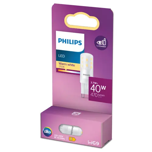 PHILIPS LED kapsle 3.7W/40W G9 2700K 470lm NonDim 15Y