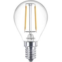 PHILIPS LED luster filament P45 2W/25W E14 2700K 250lm NonDim 15Y BL