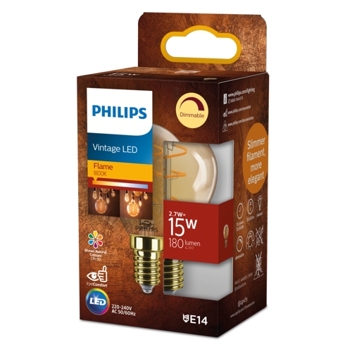 PHILIPS LED P45 15W 1800K E14 Amber SP DIM 1PF/4