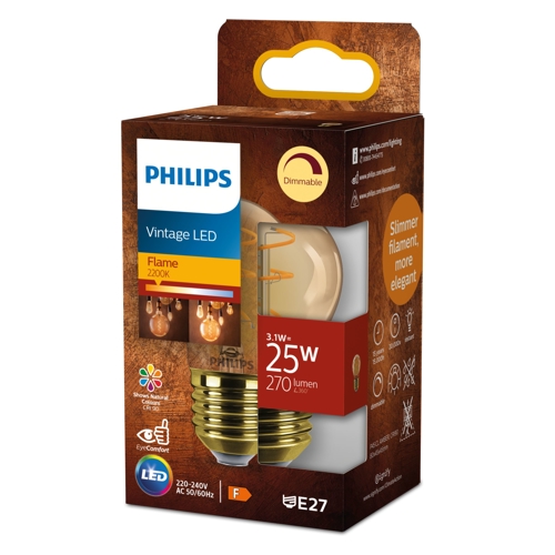 PHILIPS LED P45 25W 2200K E27 Amber SP DIM 1PF/4