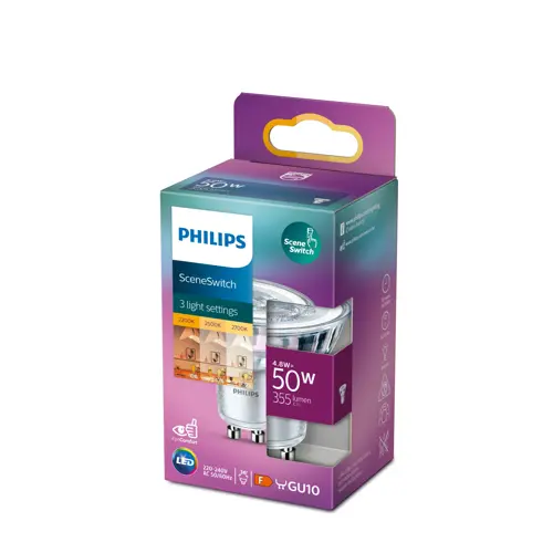 PHILIPS LED reflektor PAR16 4.8W/50W GU10 27/25/2200K 355lm 15Y
