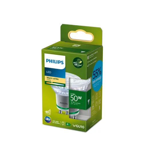 PHILIPS LED reflektor UE Classic PAR16 2.1W/50W GU10 2700K 375lm/36° NonDim 50Y