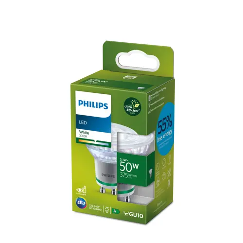 PHILIPS LED reflektor UE Classic PAR16 2.1W/50W GU10 3000K 375lm/36° NonDim 50Y