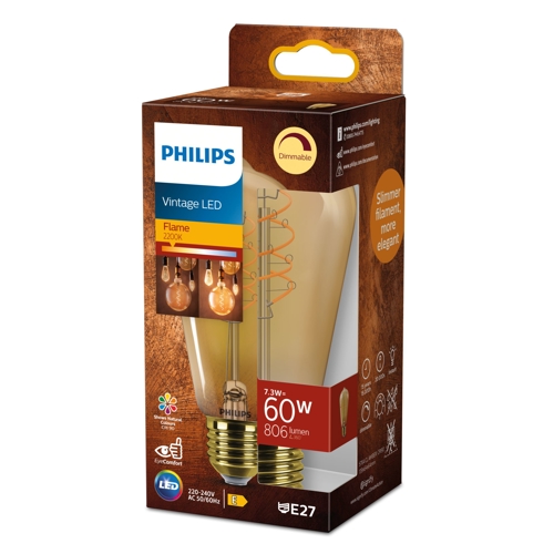 PHILIPS LED ST64 60W 2200K E27 Amber SP D 1PF/4