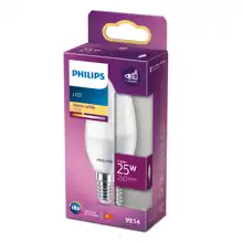 PHILIPS LED svíčka B35 2.8W/25W E14 2700K 250lm NonDim 15Y opál